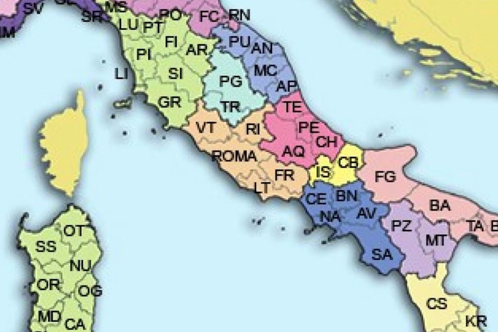 Mappa delle province